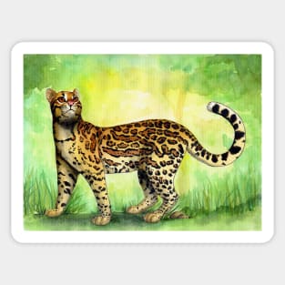 Ocelot Watercolor Sticker